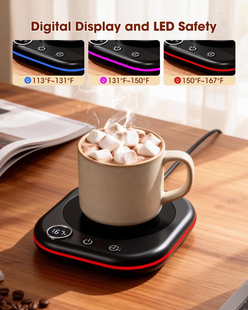 MXMZHXU Coffee Mug Warmer - 36W Cup Warmer for Desk with Temperature Display & Ambient Light, 1-12 H Timer, 4 H Auto Shut Off, Smart Candle Warmer, Gift for Coffee, Tea, Milk, Beverage - Image 4